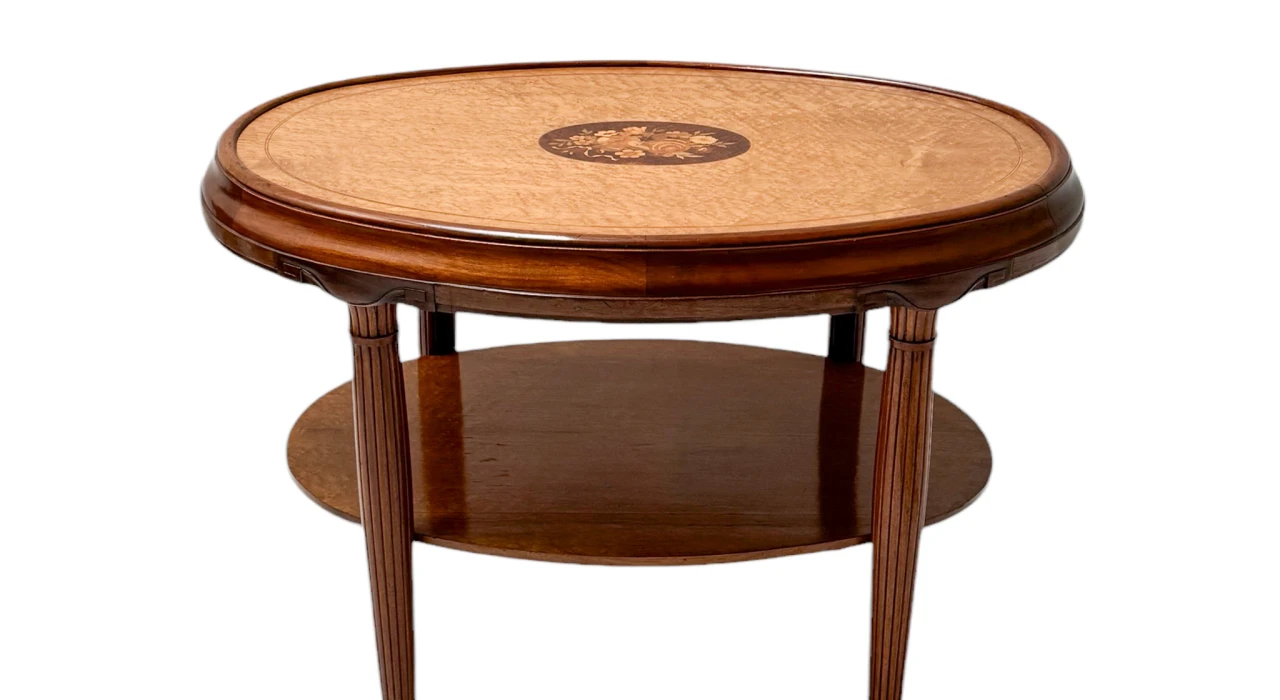 French Art Deco Walnut Center Table, 1930s